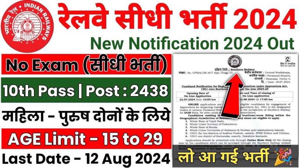 Southern Railway Vacancy 2024